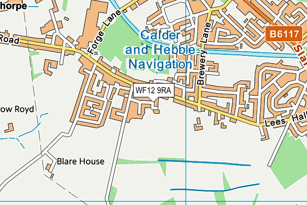 WF12 9RA map - OS VectorMap District (Ordnance Survey)