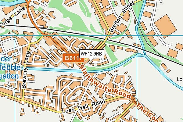 WF12 9RB map - OS VectorMap District (Ordnance Survey)