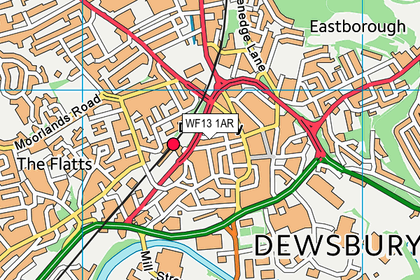 WF13 1AR map - OS VectorMap District (Ordnance Survey)