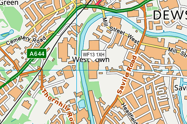 WF13 1XH map - OS VectorMap District (Ordnance Survey)