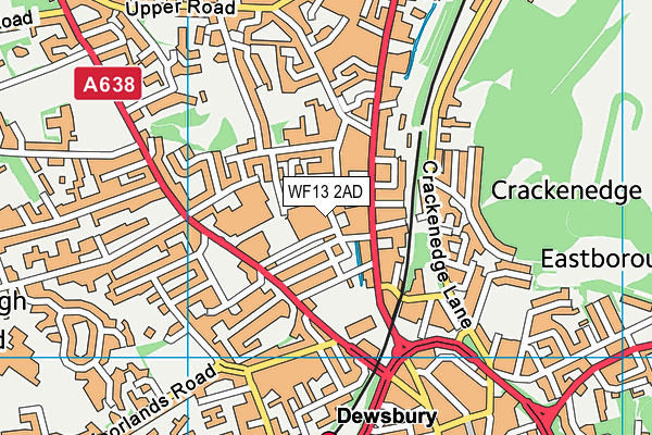 WF13 2AD map - OS VectorMap District (Ordnance Survey)
