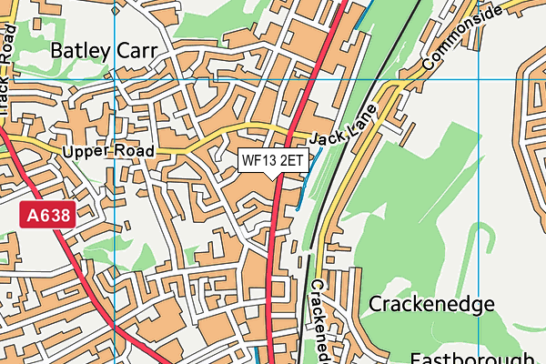 WF13 2ET map - OS VectorMap District (Ordnance Survey)