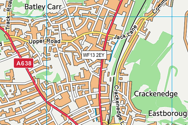 WF13 2EY map - OS VectorMap District (Ordnance Survey)