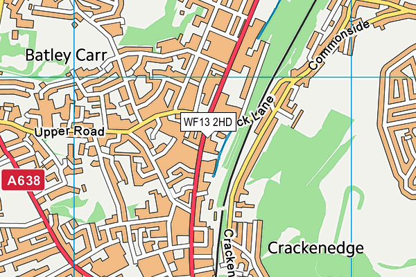 WF13 2HD map - OS VectorMap District (Ordnance Survey)