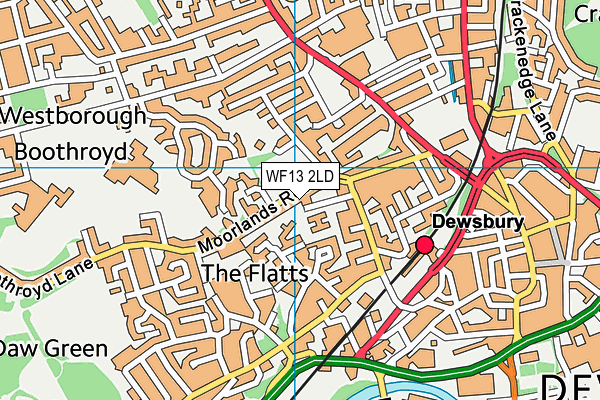 WF13 2LD map - OS VectorMap District (Ordnance Survey)
