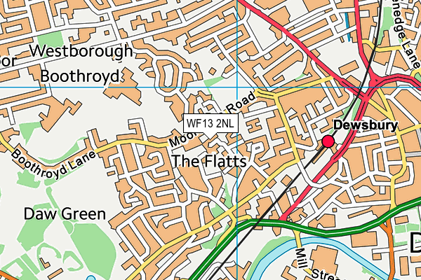 WF13 2NL map - OS VectorMap District (Ordnance Survey)