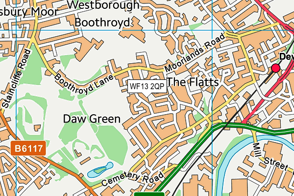 WF13 2QP map - OS VectorMap District (Ordnance Survey)