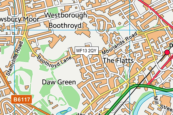 WF13 2QY map - OS VectorMap District (Ordnance Survey)