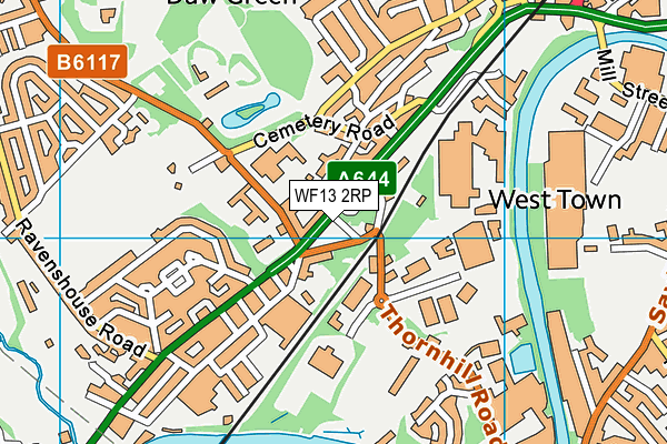 WF13 2RP map - OS VectorMap District (Ordnance Survey)