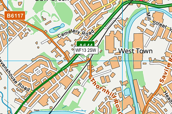 WF13 2SW map - OS VectorMap District (Ordnance Survey)