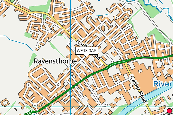 WF13 3AP map - OS VectorMap District (Ordnance Survey)