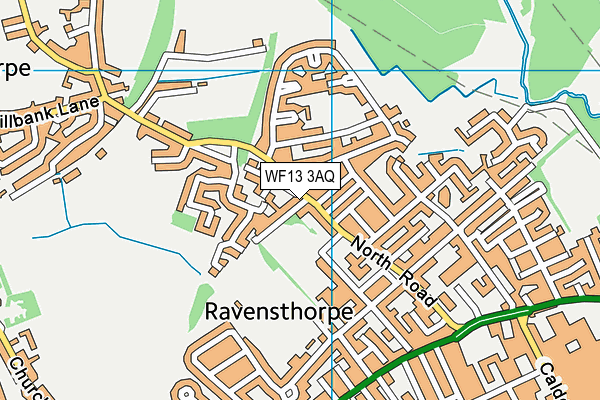 WF13 3AQ map - OS VectorMap District (Ordnance Survey)