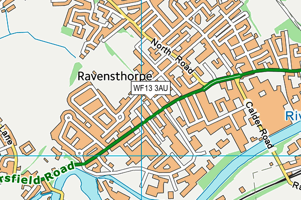 WF13 3AU map - OS VectorMap District (Ordnance Survey)