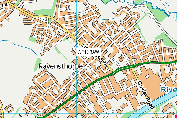 WF13 3AW map - OS VectorMap District (Ordnance Survey)