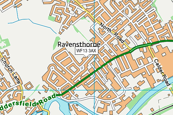 WF13 3AX map - OS VectorMap District (Ordnance Survey)