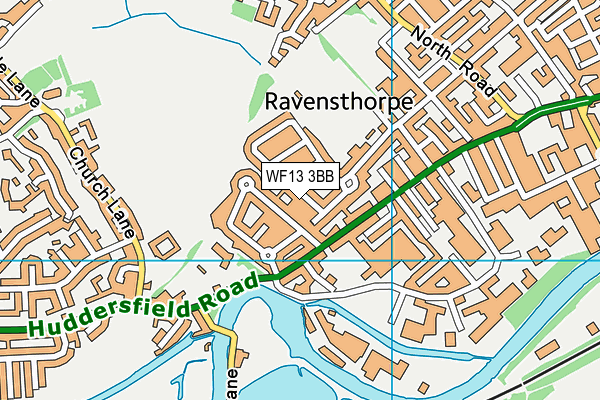 WF13 3BB map - OS VectorMap District (Ordnance Survey)