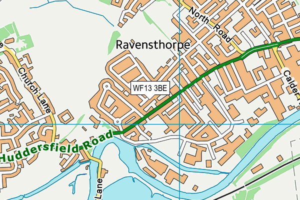WF13 3BE map - OS VectorMap District (Ordnance Survey)