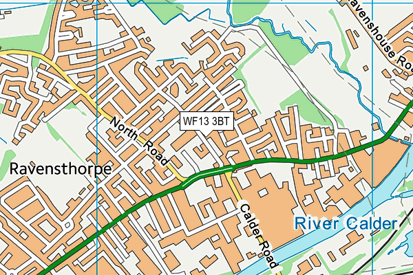 WF13 3BT map - OS VectorMap District (Ordnance Survey)