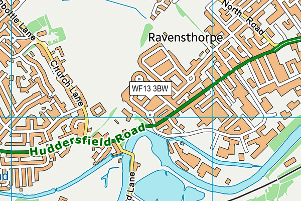 WF13 3BW map - OS VectorMap District (Ordnance Survey)