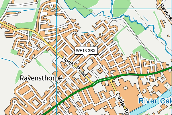 WF13 3BX map - OS VectorMap District (Ordnance Survey)