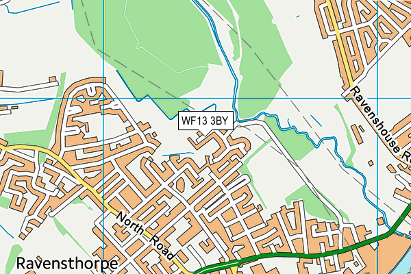 WF13 3BY map - OS VectorMap District (Ordnance Survey)
