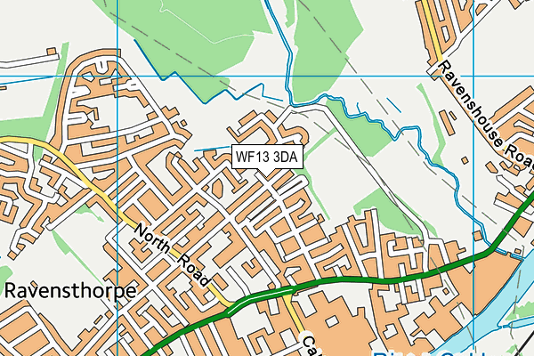 WF13 3DA map - OS VectorMap District (Ordnance Survey)