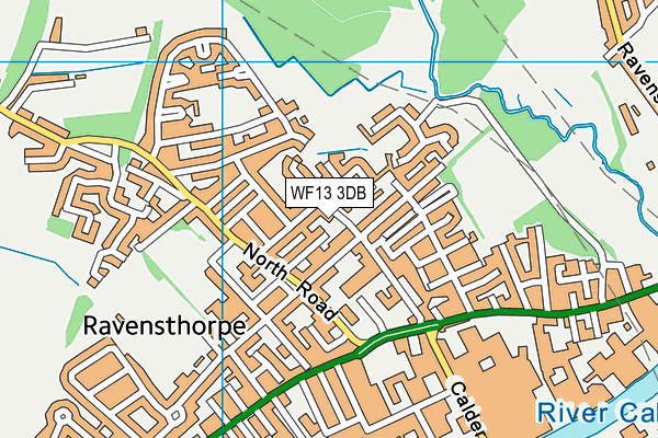 WF13 3DB map - OS VectorMap District (Ordnance Survey)
