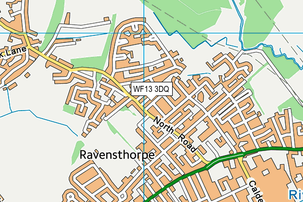 WF13 3DQ map - OS VectorMap District (Ordnance Survey)