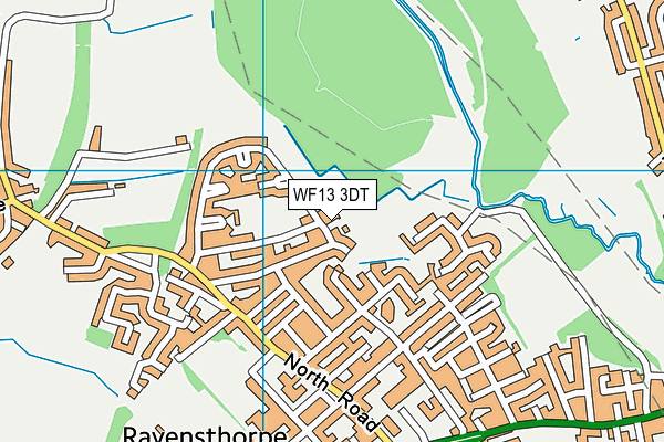 WF13 3DT map - OS VectorMap District (Ordnance Survey)