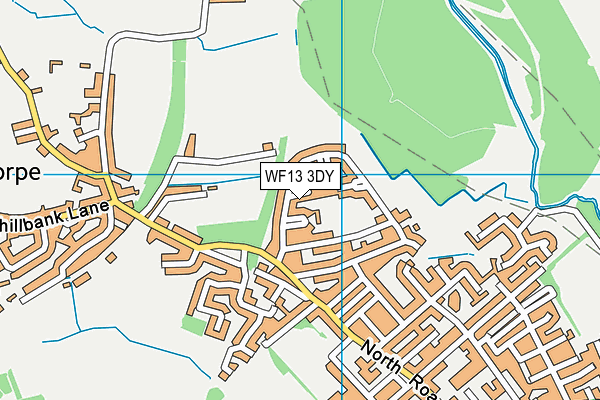 WF13 3DY map - OS VectorMap District (Ordnance Survey)