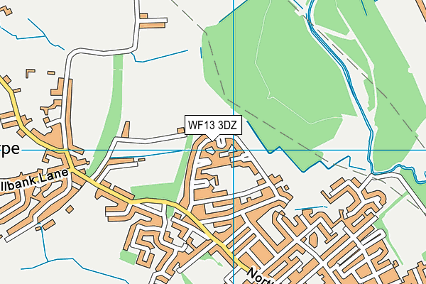 WF13 3DZ map - OS VectorMap District (Ordnance Survey)