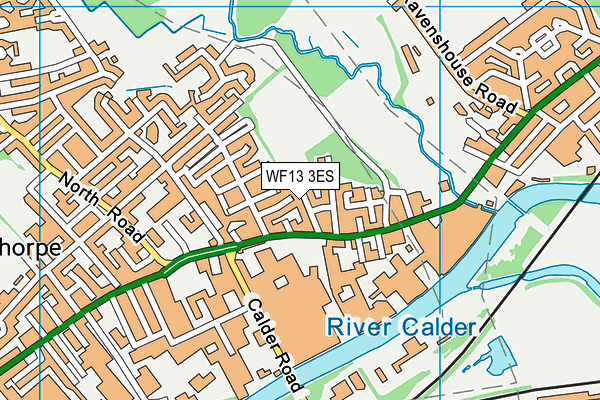 Crawshaw Street Playing Fields map (WF13 3ES) - OS VectorMap District (Ordnance Survey)