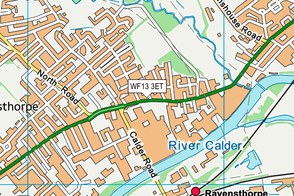 WF13 3ET map - OS VectorMap District (Ordnance Survey)