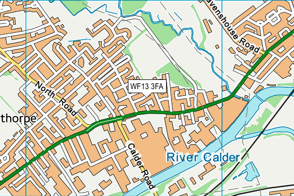 WF13 3FA map - OS VectorMap District (Ordnance Survey)