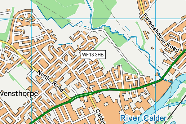 WF13 3HB map - OS VectorMap District (Ordnance Survey)