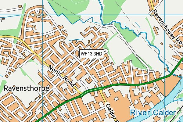 WF13 3HD map - OS VectorMap District (Ordnance Survey)