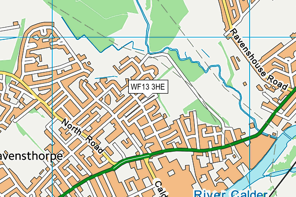 WF13 3HE map - OS VectorMap District (Ordnance Survey)