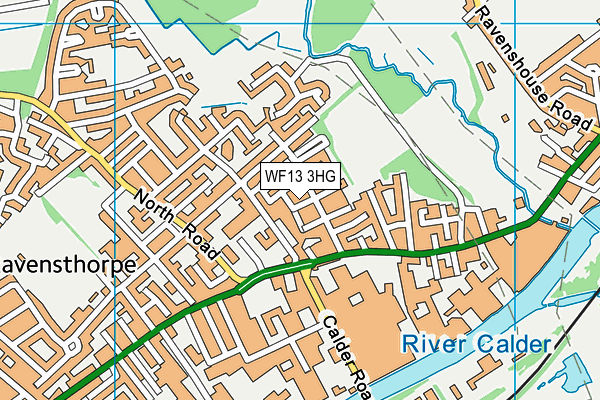 WF13 3HG map - OS VectorMap District (Ordnance Survey)