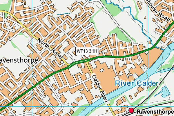 WF13 3HH map - OS VectorMap District (Ordnance Survey)