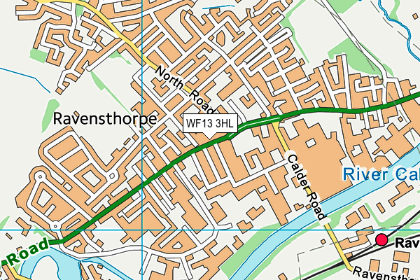 WF13 3HL map - OS VectorMap District (Ordnance Survey)