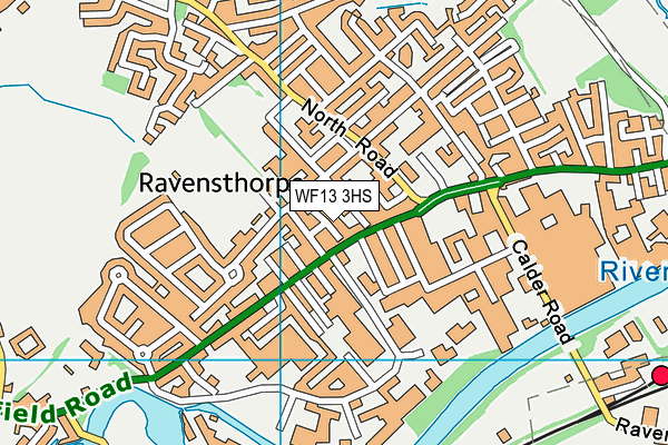 WF13 3HS map - OS VectorMap District (Ordnance Survey)