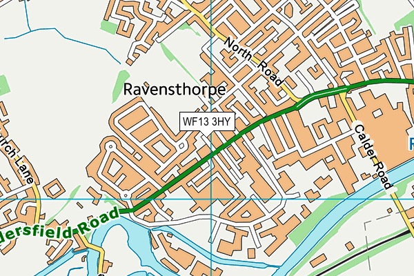 WF13 3HY map - OS VectorMap District (Ordnance Survey)