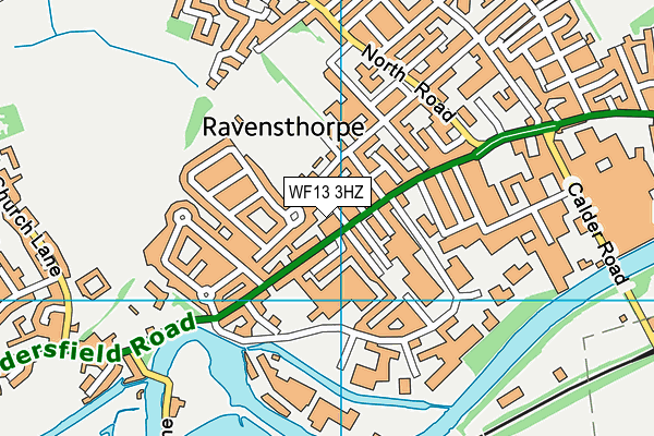 WF13 3HZ map - OS VectorMap District (Ordnance Survey)