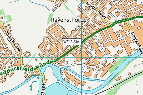 WF13 3JA map - OS VectorMap District (Ordnance Survey)