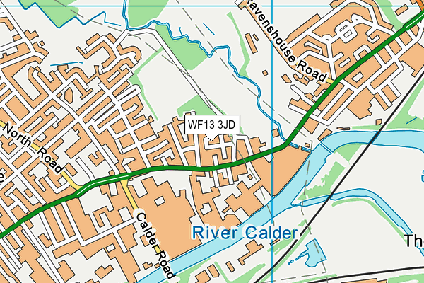 WF13 3JD map - OS VectorMap District (Ordnance Survey)