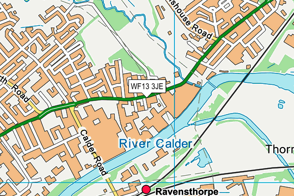 WF13 3JE map - OS VectorMap District (Ordnance Survey)