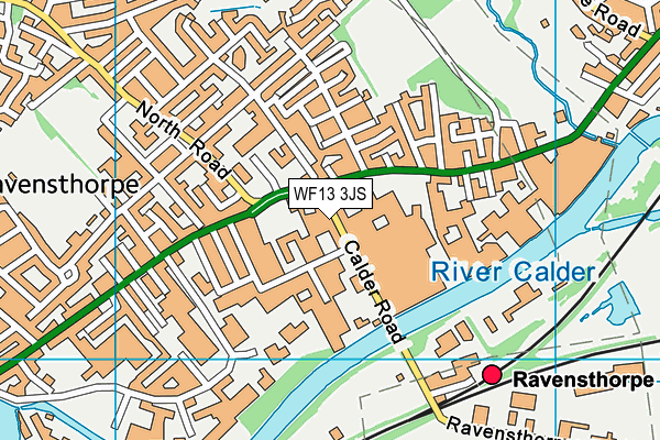 WF13 3JS map - OS VectorMap District (Ordnance Survey)