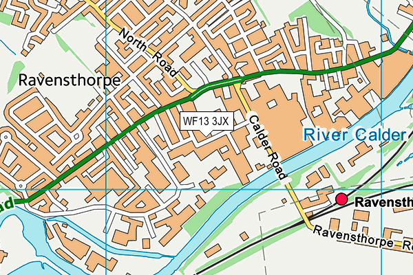 WF13 3JX map - OS VectorMap District (Ordnance Survey)