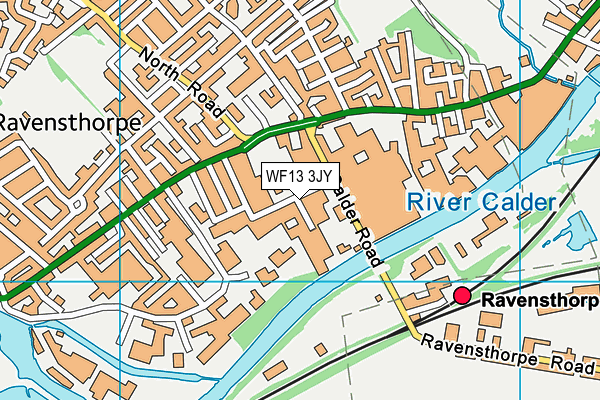 WF13 3JY map - OS VectorMap District (Ordnance Survey)
