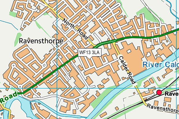 WF13 3LA map - OS VectorMap District (Ordnance Survey)